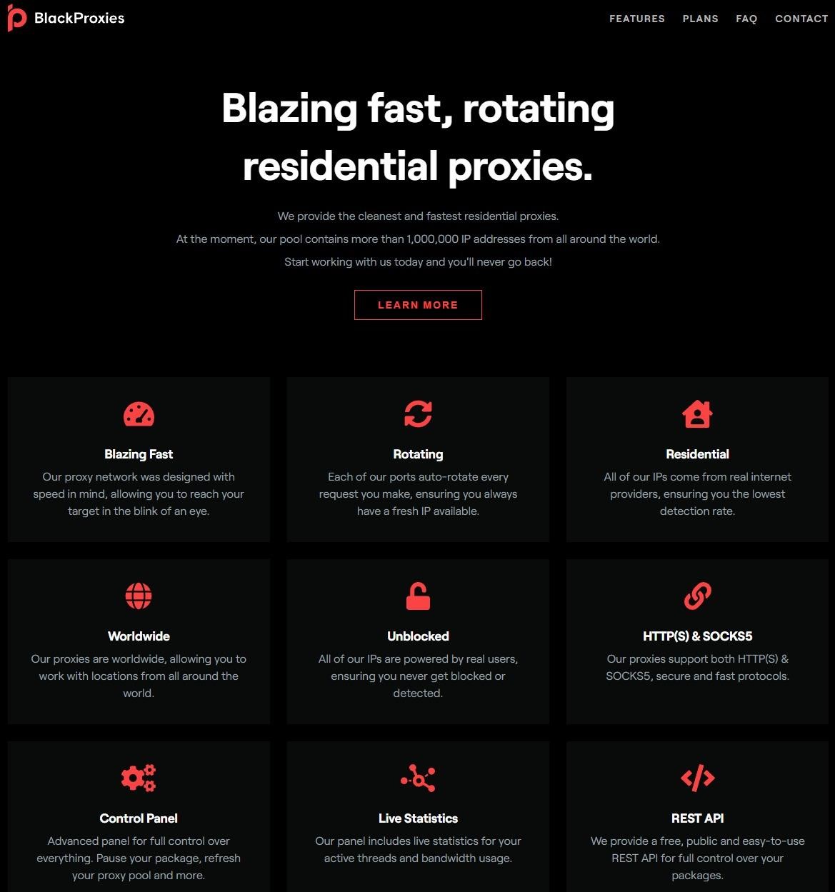 Residential proxy service BlackProxies