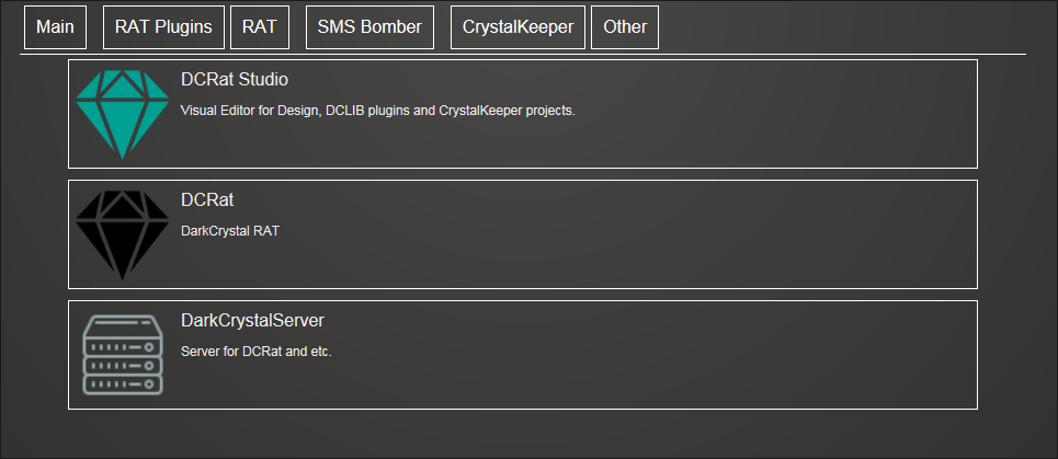 Download links for DCRat components at crystalfiles[.]ru