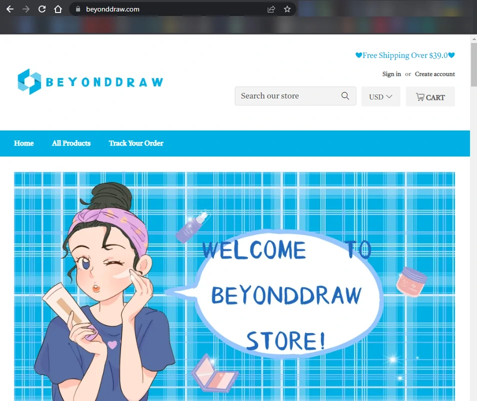 Beyonddraw.com main page screenshot