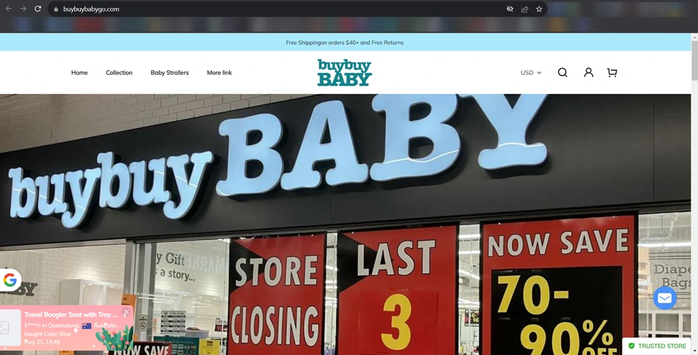 Buybuybabygo.com main page screenshot