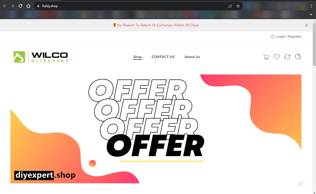 Fixhq.shop main page screenshot