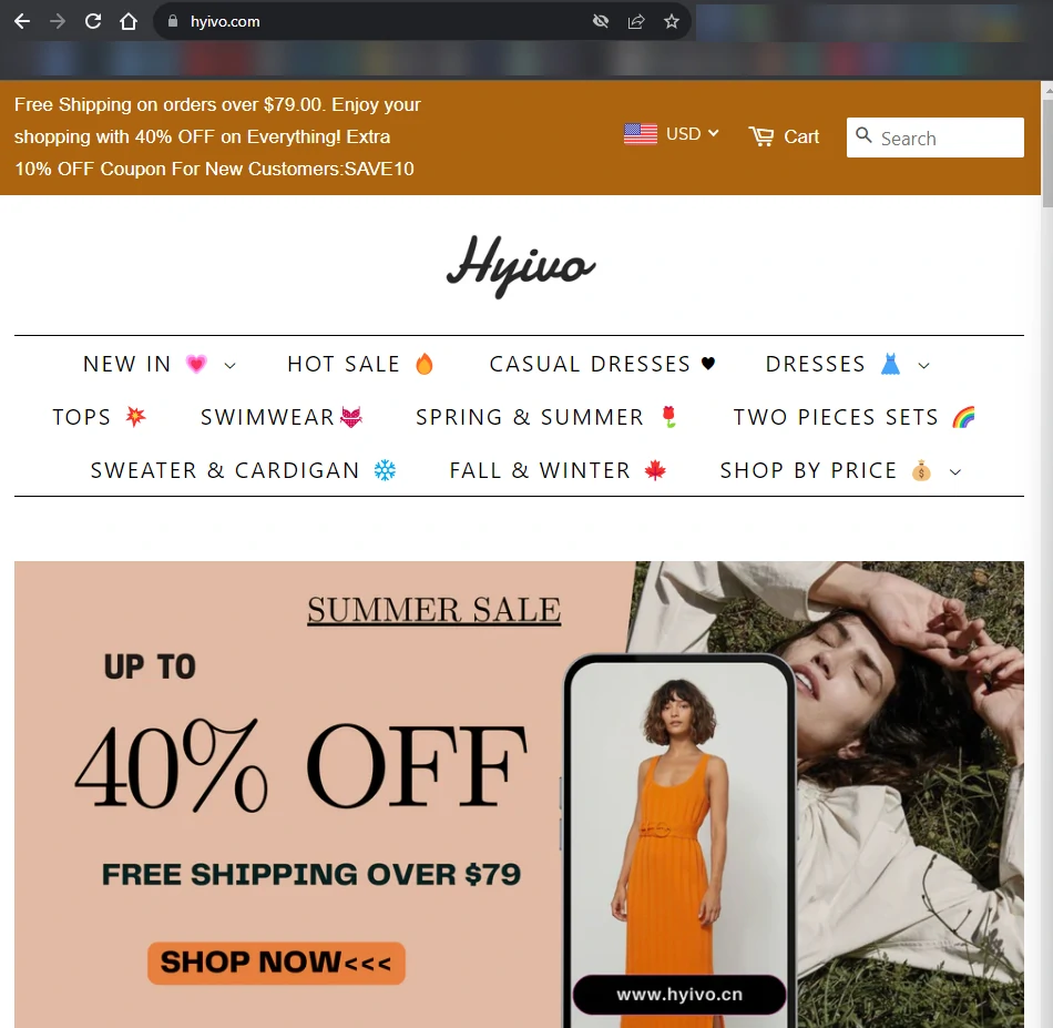 Hyivo.com main page screenshot