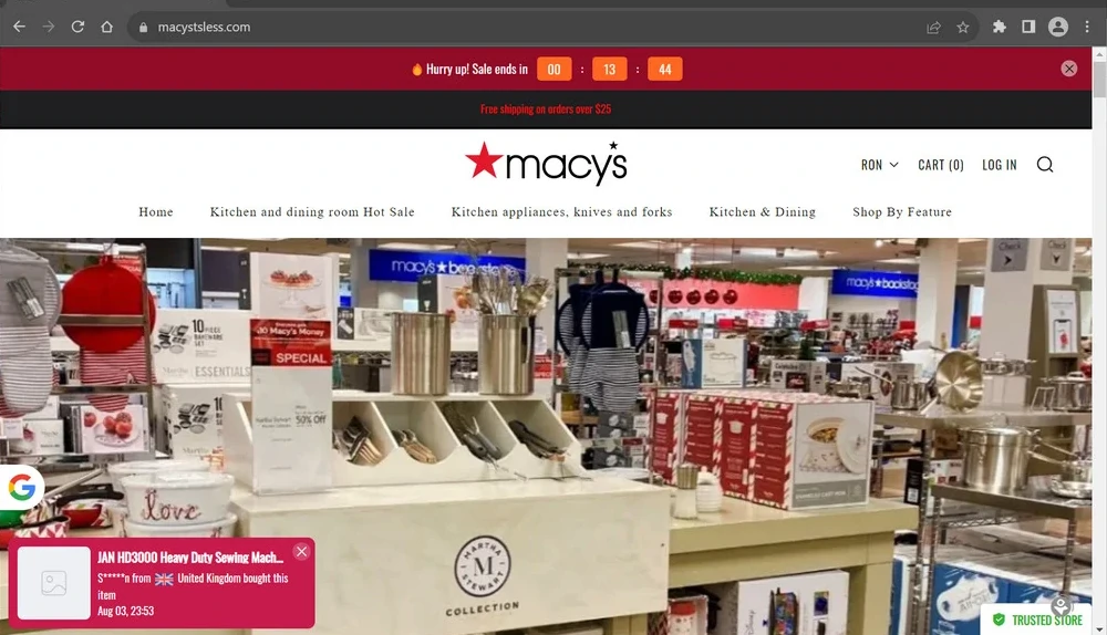 Macystsless - one of the fake online stores