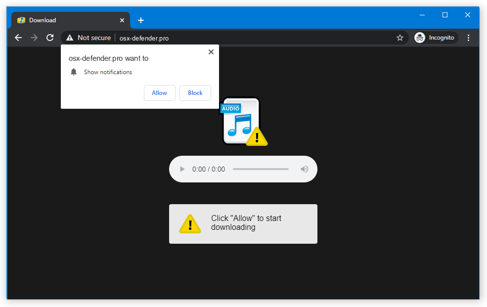 Osx-defender.pro push notification