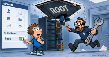Editorial cartoon about LiteSpeed cPanel plugin CVE-2026-48172 root escalation