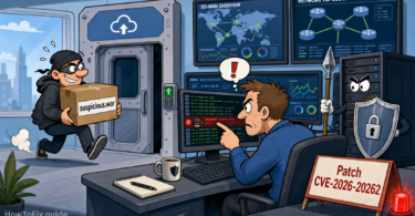 Editorial cartoon about Cisco SD-WAN CVE-2026-20262 suspicious WAR upload detection